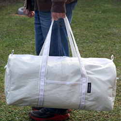 Custom duffel bag made from used sails - reuse, recycle